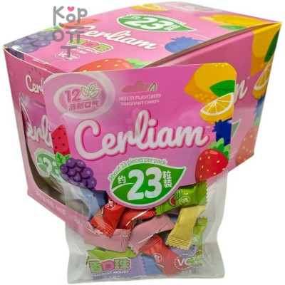 Карамель VC Cerliam Candy Холодок ароматный с вкусом спелых фруктов, розовая