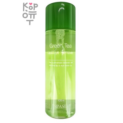 Aspasia Green Tea Lip & Eye Makeup Remover - Двухфазное средство для удаления макияжа с глаз и губ с зеленым чаем 100 мл