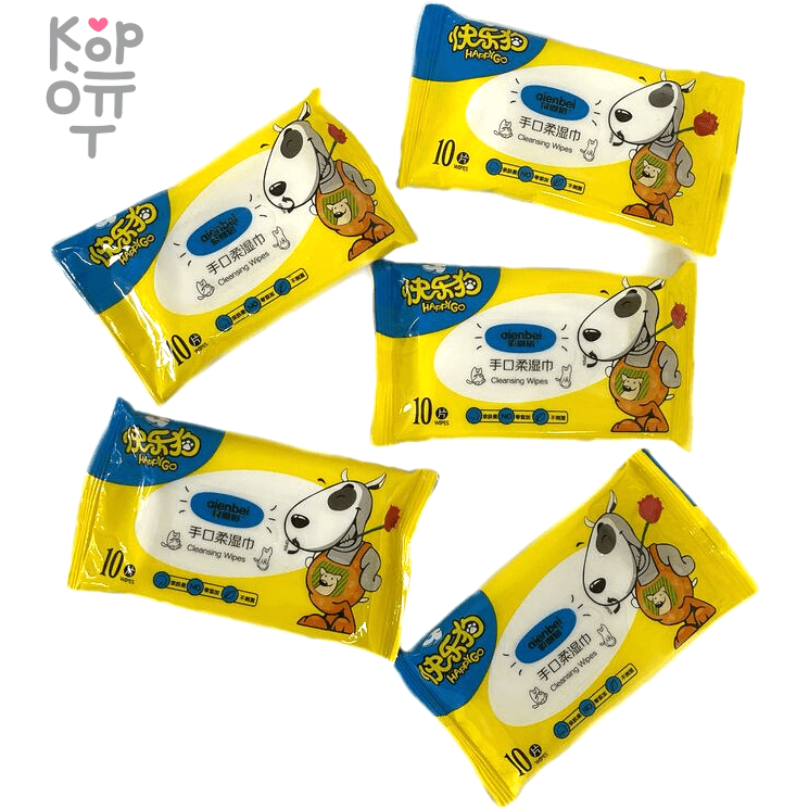 Aienbei Влажные салфетки без спирта и ароматизаторов, 10шт., отгрузка коробками по 375шт., купить с доставкой на дом фото 1 — Корейские товары для всей семьи(КорОпт)