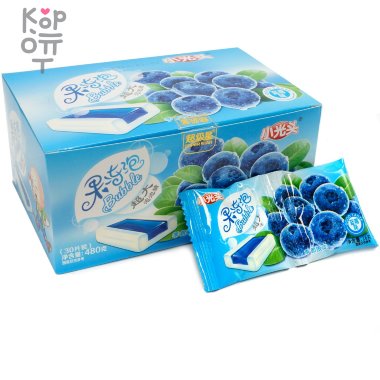 Жевательная резинка маленький лысый желейный пузырь большого размера со вкусом Черники — Корейские товары для всей семьи(КорОпт)