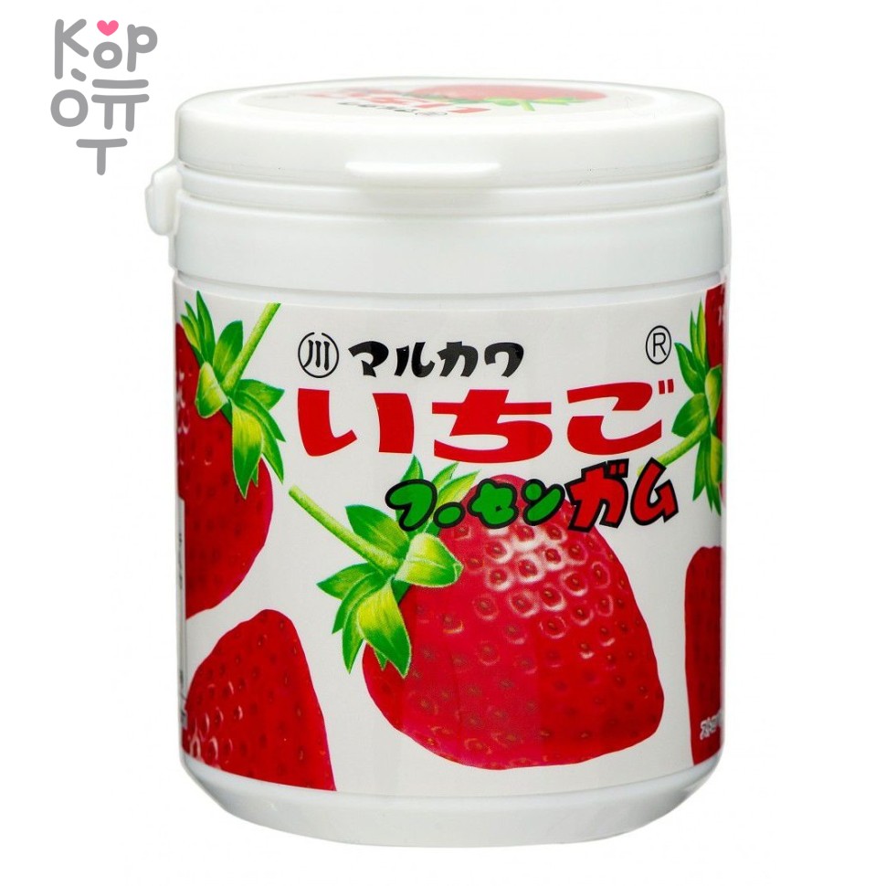 Marukawa Strawberry Marble Gum Bottle - Резинка жевательная со вкусом клубники, банка, 130гр., купить с доставкой на дом фото 1 — Корейские товары для всей семьи(КорОпт)