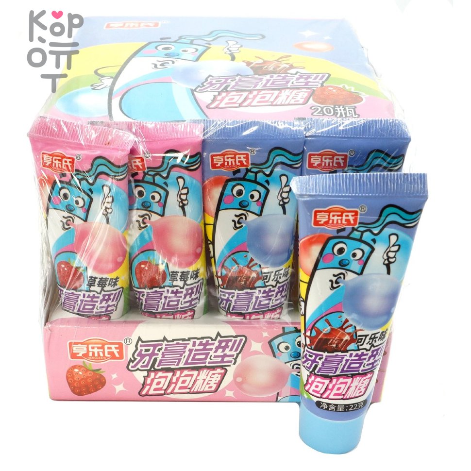 Жевательная резинка Hengleshi - Волшебный тюбик, со вкусом Кока Колы и Клубники, купить с доставкой на дом фото 1 — Корейские товары для всей семьи(КорОпт)