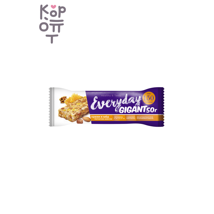 EVERYDAY — Батончик EVERYDAY GIGANT орехи/мёд 50 гр