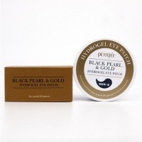 Petitfee Black Pearl & Gold Hydrogel Eye Patch - Гидрогелевые патчи с коллоидным золотом и пудрой черного жемчуга для кожи вокруг глаз 60 шт