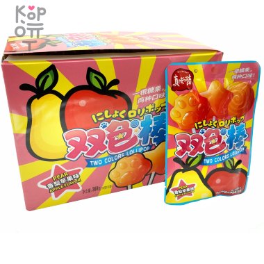 Карамель леденцовая Two Colors Lollipop с взрывным вкусом спелых Яблок — Корейские товары для всей семьи(КорОпт)