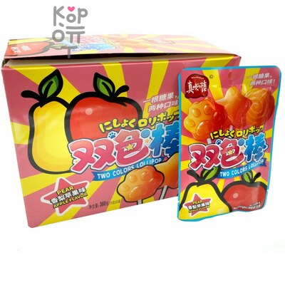 Карамель леденцовая Two Colors Lollipop с взрывным вкусом спелых Яблок