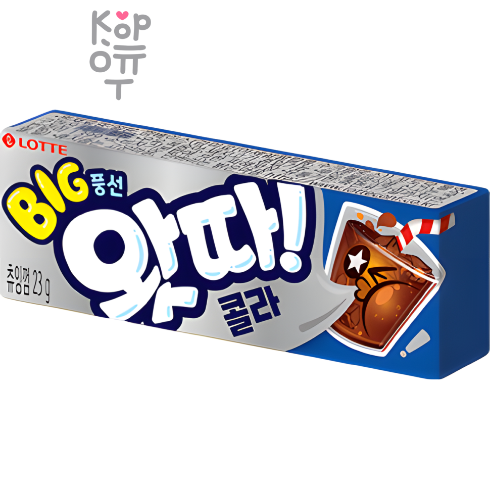 LOTTE WHATTA Big Bubble Gum Cola - Жевательная резинка со вкусом Колы, 23гр.