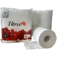 FukuroSan ROSE - Туалетная бумага, втулка, 4-х слойная, 96 × 115 мм размер листа, 4 рулона