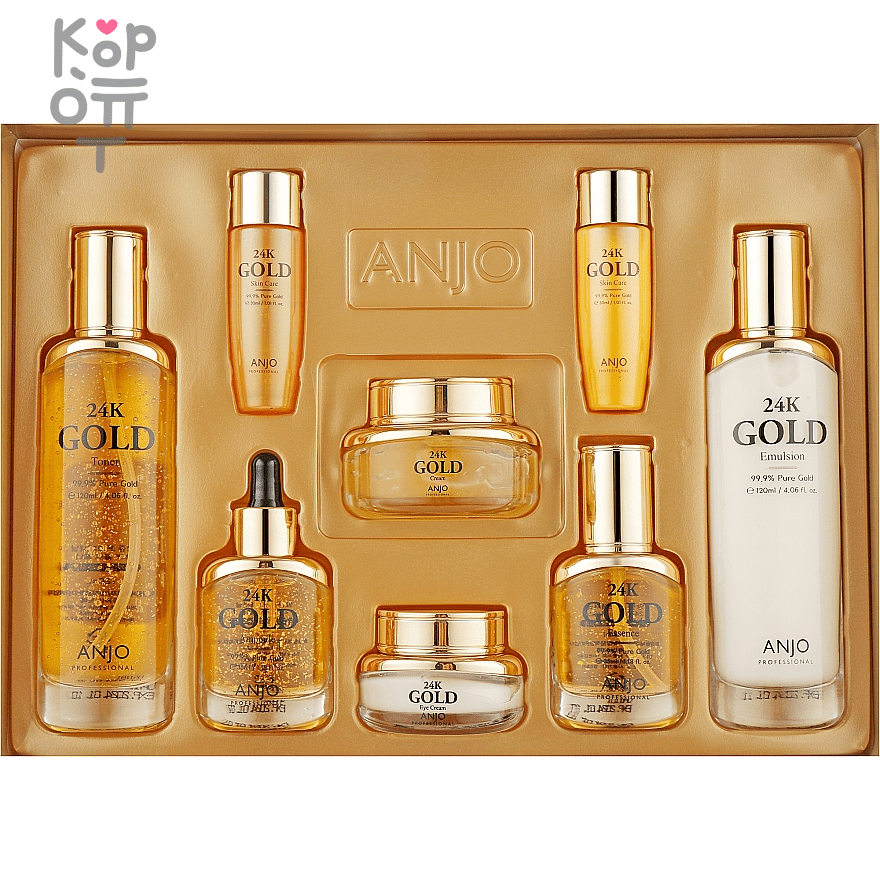 ANJO 24K Gold Skin Care 6-piece Set - Антивозрастной набор косметики с 24-каратным Золотом., купить с доставкой на дом фото 1 — Корейские товары для всей семьи(КорОпт)