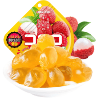 UHA CORORO Fruit Juice Gummy Lychee - Жевательные конфеты, в японском стиле, с фруктовым соком и со вкусом Личи, 52гр.