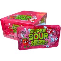 Кислая карамель Super Sour Candy - Кислый фрукт со вкусом Клубники
