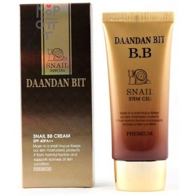 Jigott Daandan Bit Snail B.B. Premium Cream SPF 40 - BB-крем для лица с муцином улитки 50мл.