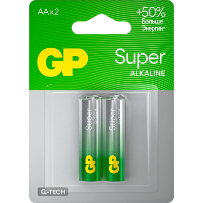GP Super G-TECH 15AA21-2CRSBC2 - Батарейка щелочная AA, 1,5 В, 2 шт