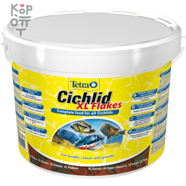 TetraCichlid XL корм для всех видов цихлид, крупные хлопья 10 л (ведро) &mdash; Корейские товары для всей семьи(КорОпт)
