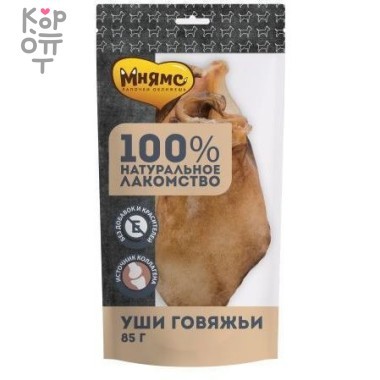 Мнямс лакомство для собак Уши говяжьи 85г — Корейские товары для всей семьи(КорОпт)