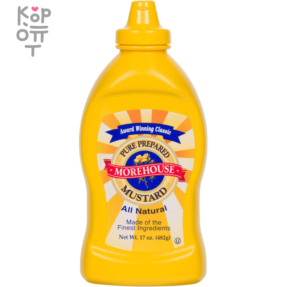 Morehouse Pure Prepared Mustard - Соус Горчичный натуральный, 482гр., купить с доставкой на дом фото 1 — Корейские товары для всей семьи(КорОпт)