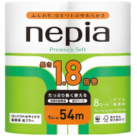 NEPIA "Nepi Nepi" - Двухслойная туалетная бумага без аромата, увеличенная намотка 54м., 8 рулонов