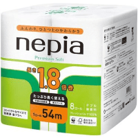 NEPIA "Nepi Nepi" - Двухслойная туалетная бумага без аромата, увеличенная намотка 54м., 8 рулонов