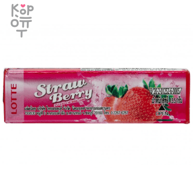 Резинка жевательная с клубникой Strawberry Lotte, 13,5гр.  &mdash; Корейские товары для всей семьи(КорОпт)