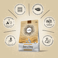 CRAFTIA NATURA Сухой корм для взрослых собак миниатюрных и мелких пород из Курицы и Индейки. 
