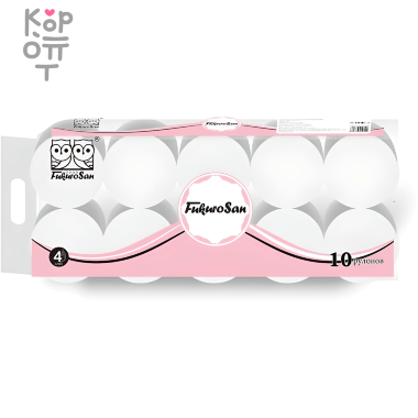 FukuroSan - Туалетная бумага 10 рулонов, втулка, 4-х слойная, размер листа 101*120мм. — Корейские товары для всей семьи(КорОпт)