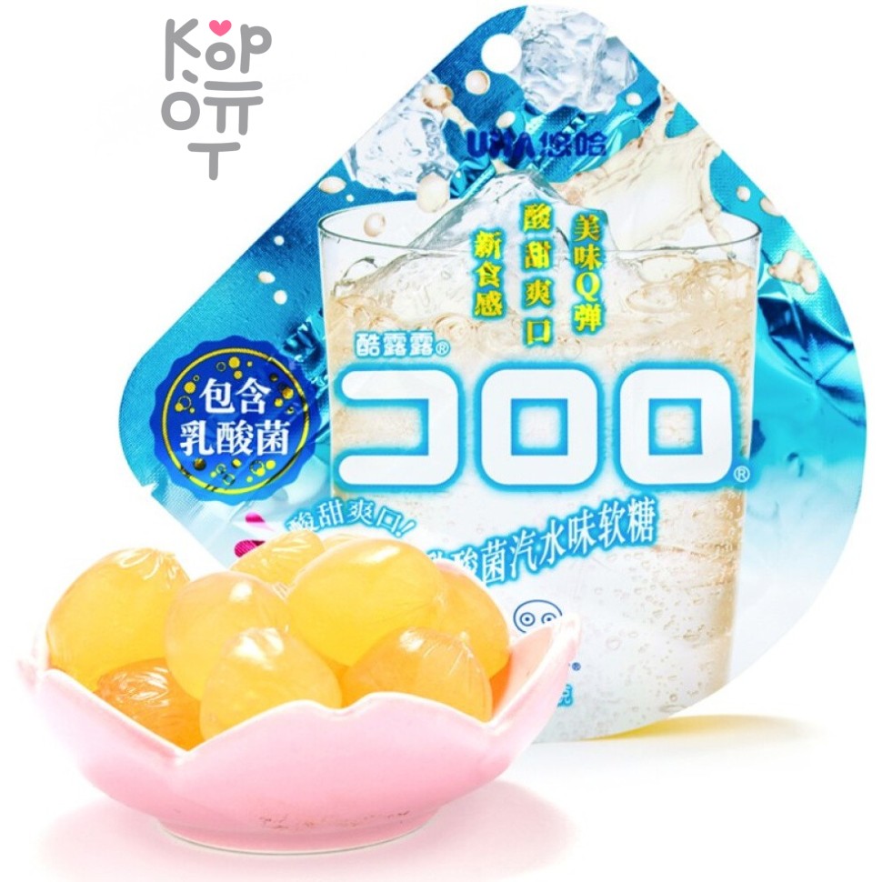 UHA CORORO Fruit Juice Gummy Yogurt - Жевательные конфеты, в японском стиле, с фруктовым соком и со вкусом Йогурта, 52гр.