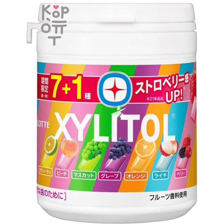 Lotte Xylitol Gum Bottle - Резинка жевательная 7+1 Фруктовых вкусов 133гр.