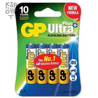 Щелочная батарейка GP Ultra Plus 15АUP-2CR4 АА (размер AA - 4шт.) — Корейские товары для всей семьи(КорОпт)