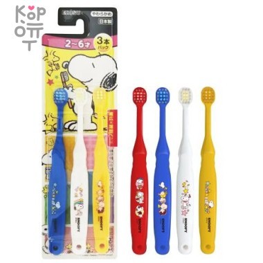 Ebisu Kid's Toothbrush Собачка - Детская зубная щетка со стандартной круглой головкой (от 2 до 6 лет) 3шт.  &mdash; Корейские товары для всей семьи(КорОпт)