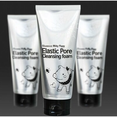 Elizavecca Milky Piggy Elastic Pore Cleansing Foam - Черная пенка для умывания с дрвесным углем и растительными экстрактами, 120 мл