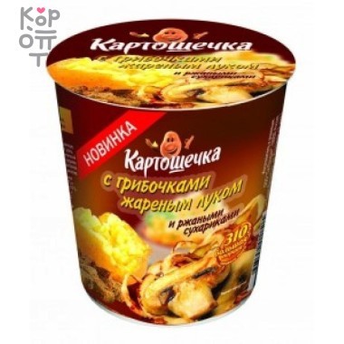 Картошечка - Пюре с ржаными сухариками,грибами и жаренным луком 40г. &mdash; Корейские товары для всей семьи(КорОпт)