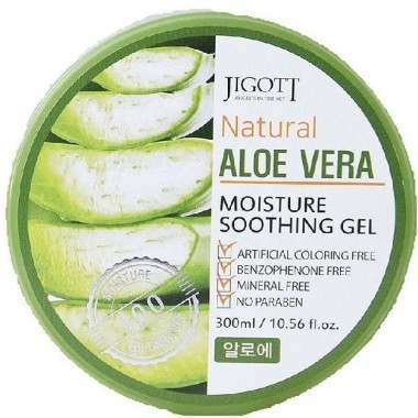 Jigott Natural Aloe Vera Moisture Soothing Gel смягчающий гель с экстрактом алое вера 300мл. &mdash; Корейские товары для всей семьи(КорОпт)