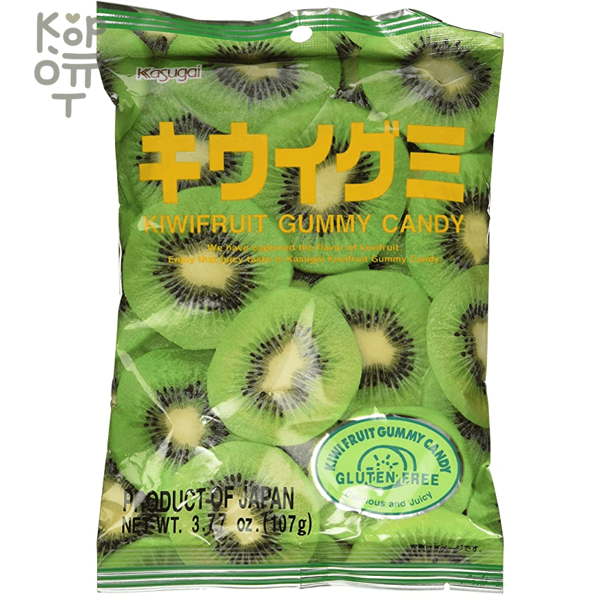 Мармелад жевательный со вкусом киви Kasugai kiwifruit gummy candy, 107гр.