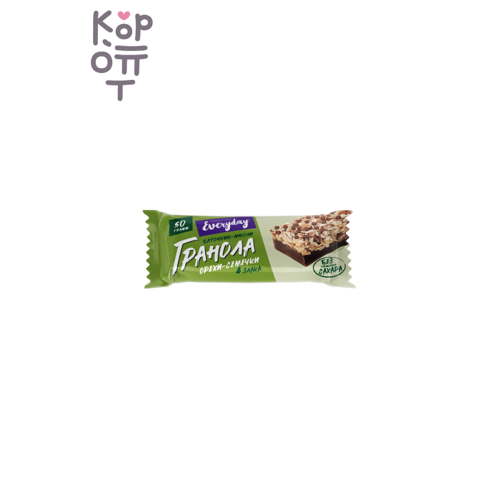 EVERYDAY — Батончик-мюсли глазированный EVERYDAY ГРАНОЛА ОРЕХИ-СЕМЕЧКИ п/п 50 г, 50 г