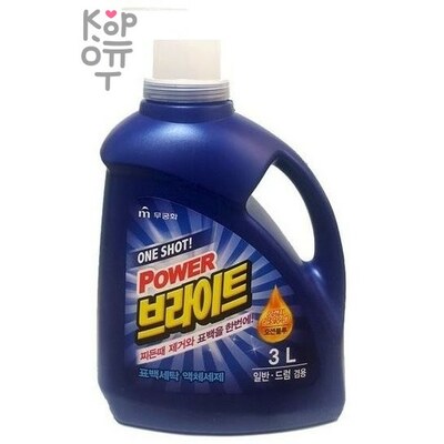 Жидкое средство для стирки "One shot! Power Bright Liquid Detergent" с ферментами (очищающее до глубины волокон и придающее яркость) 3л.