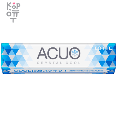 Lotte ACUO Crystal Сool - Резинка жевательная Кристальный Холод  21гр., блок 20шт. &mdash; Корейские товары для всей семьи(КорОпт)