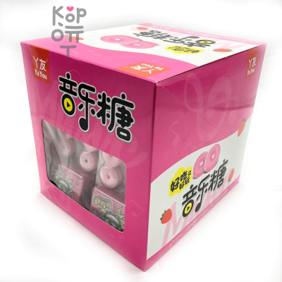 Конфеты-колечки со вкусом клубники + шипучая конфета Yayou, 400гр.  