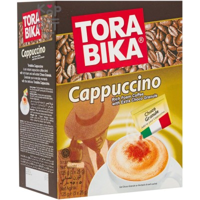 Torabika Кофе в стиках 3в1 капучино + пакет с шоколадной крошкой, 25 г