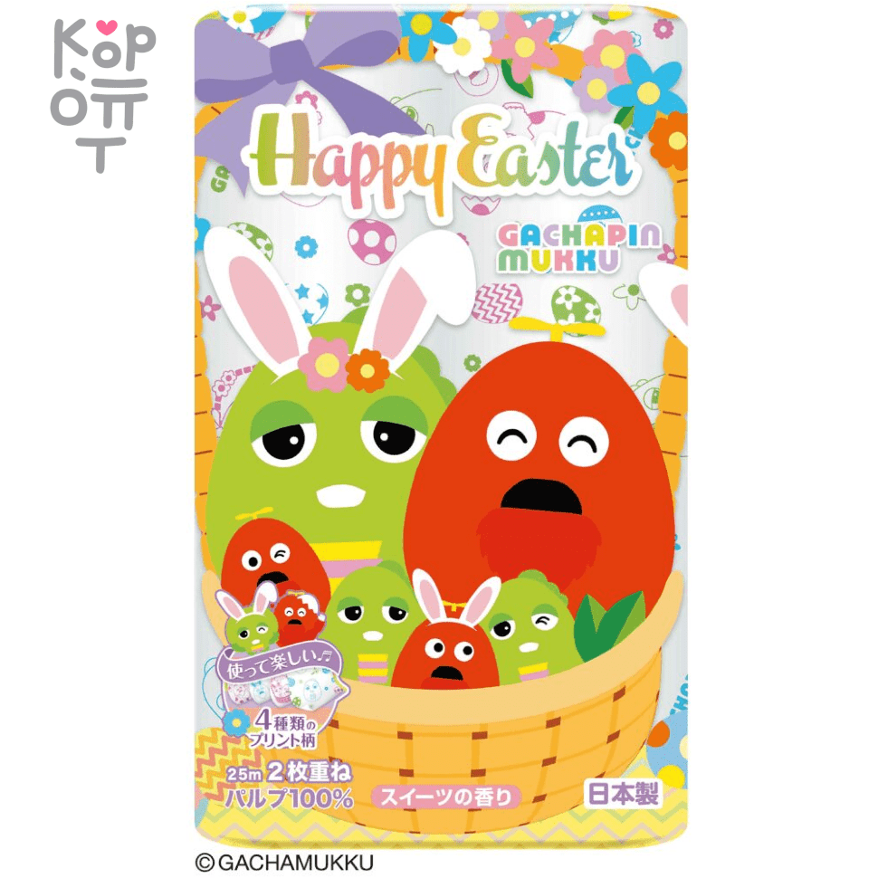 Marutomi Gachapin Mukku Happy Easter - Бумага туалетная 2-х слойная 25м.*12рул. , купить с доставкой на дом фото 1 — Корейские товары для всей семьи(КорОпт) Marutomi Gachapin Mukku Happy Easter - Бумага туалетная 2-х слойная 25м.*12рул. , купить с доставкой на дом фото 1 — Корейские товары для всей семьи(КорОпт)