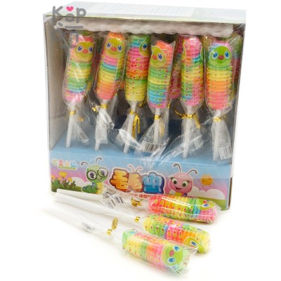 Леденец на палочке с фруктовым вкусом ShangJiaYi Caterpillar Lolipop - Фруктовые Гусенички