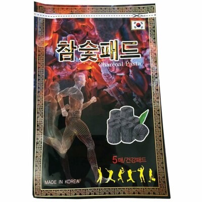 Korean Charcoal Pasta Patch ESSDA - Пластырь для стоп с древесным углём, 1 уп(5 шт.)