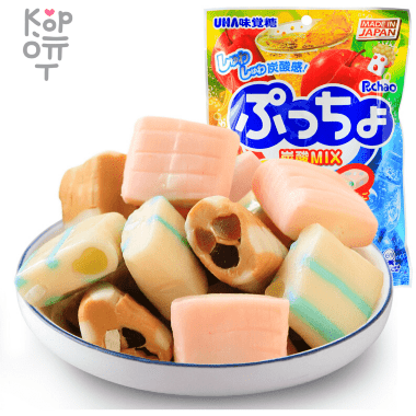 Uha Puchao Assorted Soda Flavour Soft Candy - Жевательные конфеты, Газированные мармеладки в ассортименте, 90гр. — Корейские товары для всей семьи(КорОпт)