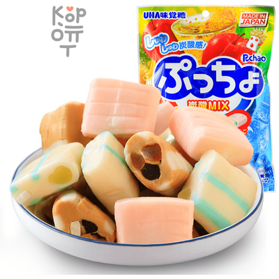 Uha Puchao Assorted Soda Flavour Soft Candy - Жевательные конфеты, Газированные мармеладки в ассортименте, 90гр.