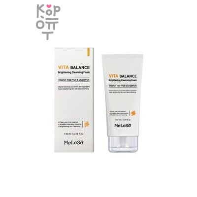 Meloso VITA BALANCE Brightening Cleansing Foam — Пенка, для умывания осветляющая, 130 г