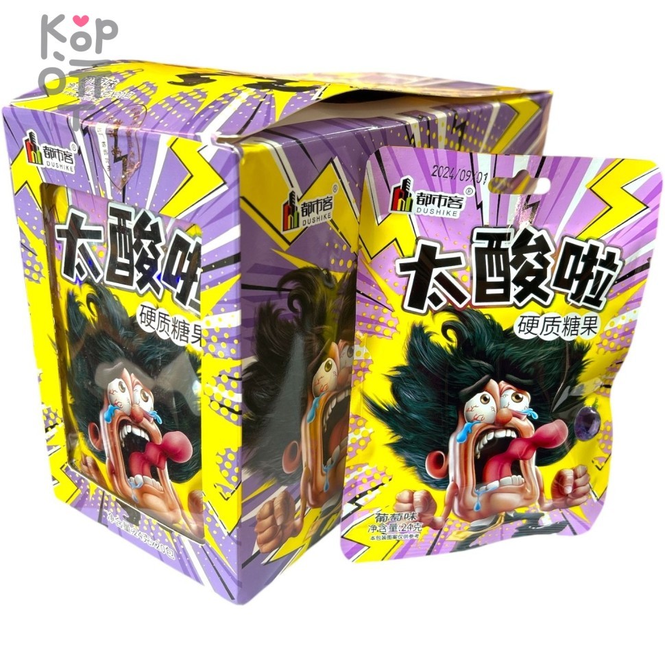 Кислая карамель Dushike Sour Candy - Кислота со вкусом Персика, купить с доставкой на дом фото 1 &mdash; Корейские товары для всей семьи(КорОпт)