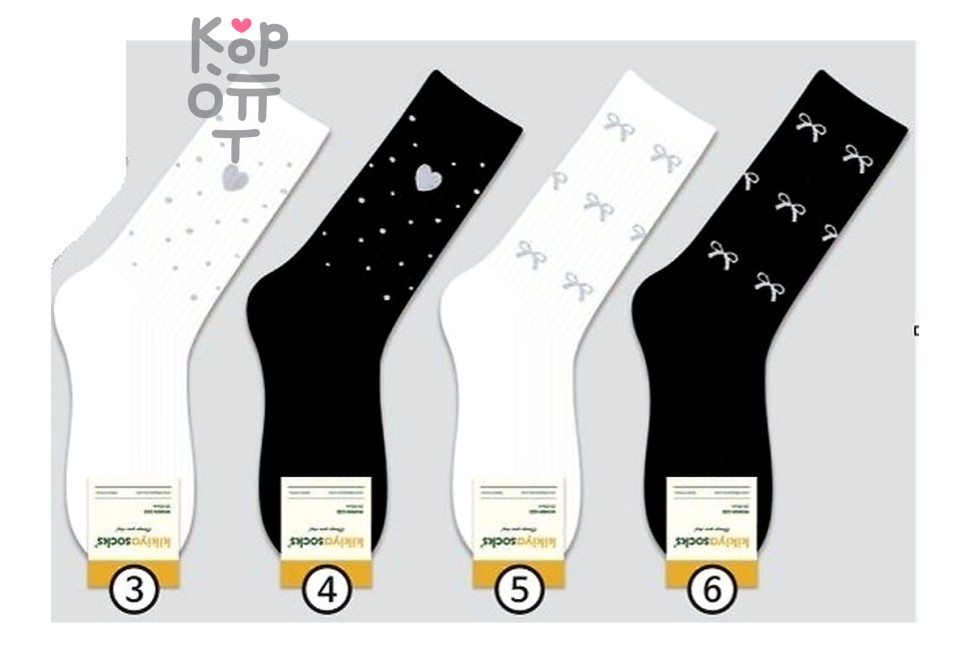 Kikiya Socks - женские высокие носки с рисунком, арт. 373