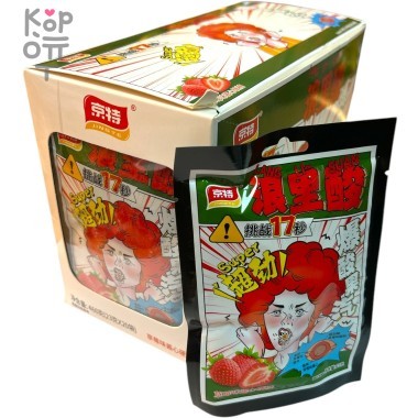 Кислая карамель Jingte испытание взрывной кислотой со вкусом Клубники &mdash; Корейские товары для всей семьи(КорОпт)