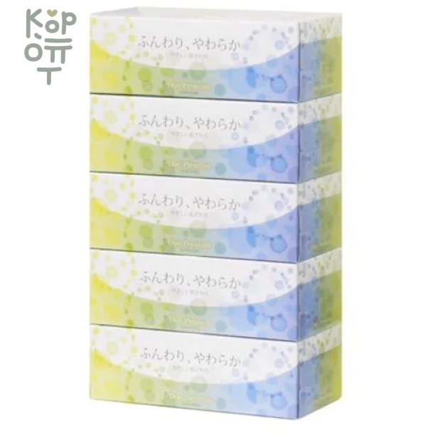 Ideshigyo Due Premium Tissue Paper  - Премиальные двухслойные бумажные салфетки на воде с горы Фудзи, 160шт.*5коробок., купить с доставкой на дом фото 1 &mdash; Корейские товары для всей семьи(КорОпт)