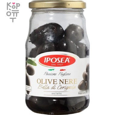 Маслины Белла Чериньола без жидкости без косточек, Iposea, 310гр.  &mdash; Корейские товары для всей семьи(КорОпт)