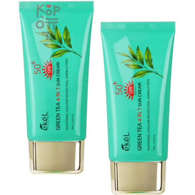 Ekel Green Tea 4in1 SUN CREAM -  Многофункциональный солнцезащитный крем с экстрактом зелёного чая, 70мл.